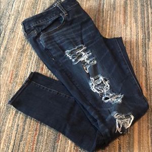 Destroyed Denim Ankle Jeans